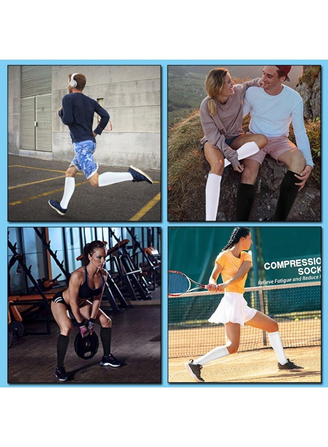 3 جوارب ضغط - جوارب ضغط مناسبة للرجال والنساء، مناسبة للارتداء أثناء الجري والتمارين الرياضية. - Image 3